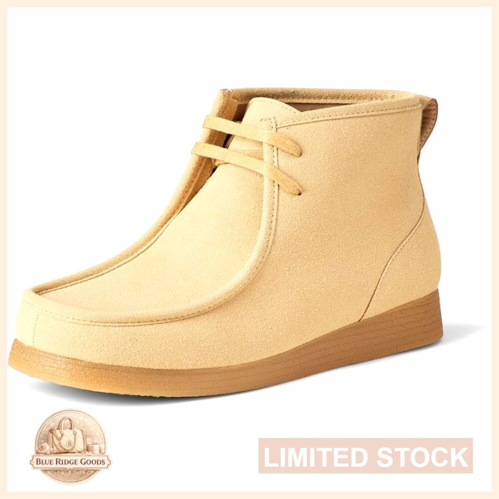Men's Chukka Moc Toe Boots Comfortable Lace Up Dress Casual Classic Style